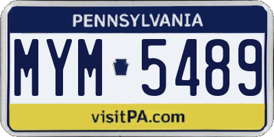 PA license plate MYM5489