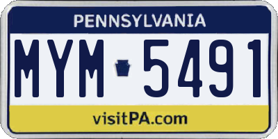 PA license plate MYM5491