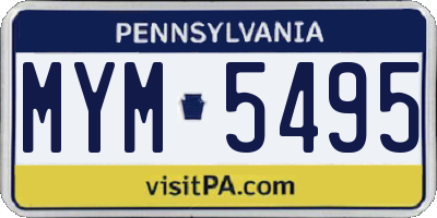 PA license plate MYM5495
