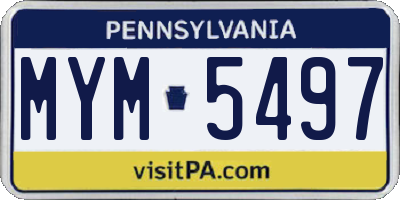 PA license plate MYM5497
