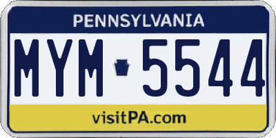 PA license plate MYM5544