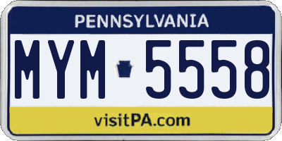 PA license plate MYM5558