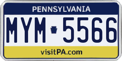 PA license plate MYM5566