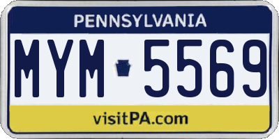 PA license plate MYM5569
