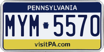 PA license plate MYM5570