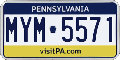 PA license plate MYM5571