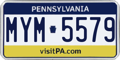 PA license plate MYM5579