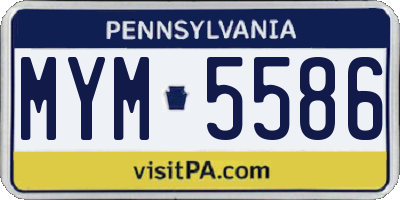 PA license plate MYM5586