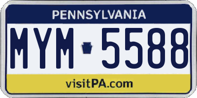 PA license plate MYM5588