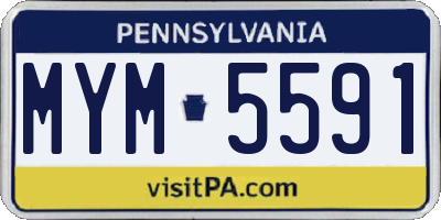 PA license plate MYM5591