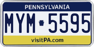 PA license plate MYM5595