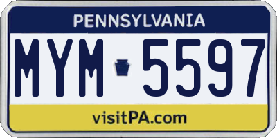 PA license plate MYM5597