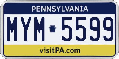 PA license plate MYM5599