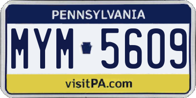 PA license plate MYM5609