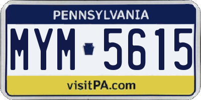 PA license plate MYM5615