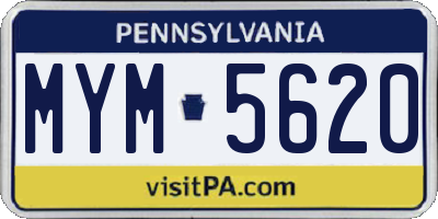 PA license plate MYM5620
