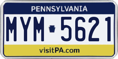 PA license plate MYM5621