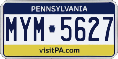 PA license plate MYM5627