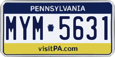 PA license plate MYM5631
