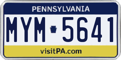 PA license plate MYM5641