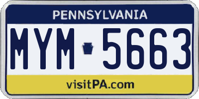 PA license plate MYM5663