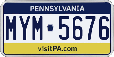 PA license plate MYM5676
