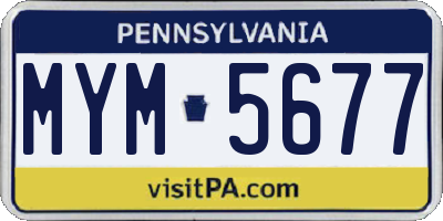 PA license plate MYM5677
