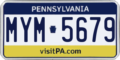 PA license plate MYM5679