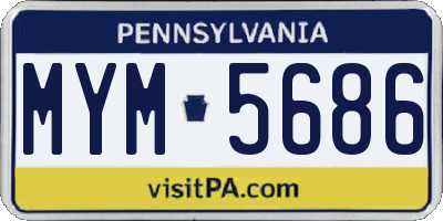 PA license plate MYM5686