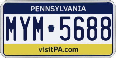 PA license plate MYM5688