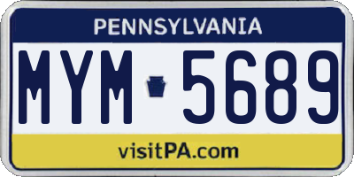 PA license plate MYM5689