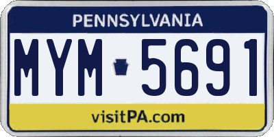 PA license plate MYM5691