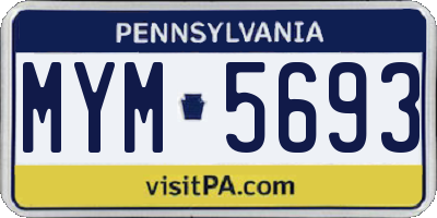 PA license plate MYM5693