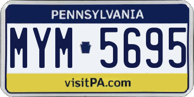 PA license plate MYM5695