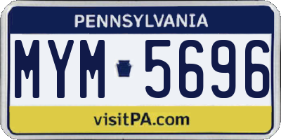 PA license plate MYM5696