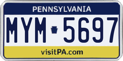 PA license plate MYM5697