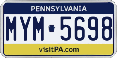 PA license plate MYM5698