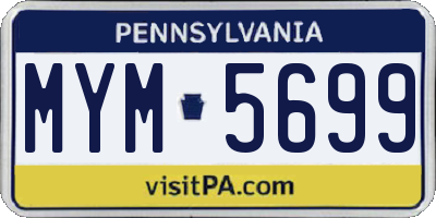 PA license plate MYM5699