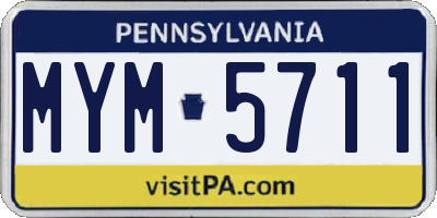 PA license plate MYM5711