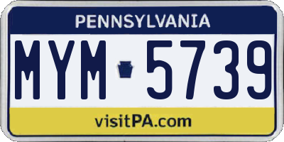 PA license plate MYM5739