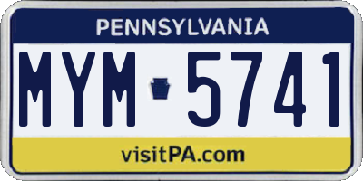 PA license plate MYM5741