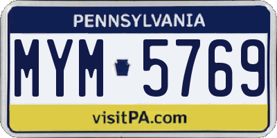 PA license plate MYM5769