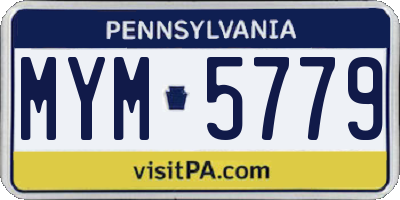 PA license plate MYM5779