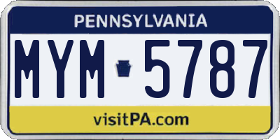 PA license plate MYM5787