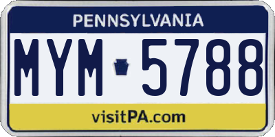 PA license plate MYM5788