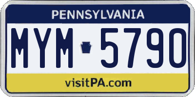 PA license plate MYM5790