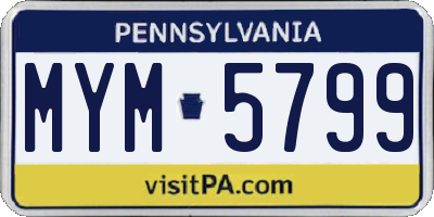 PA license plate MYM5799