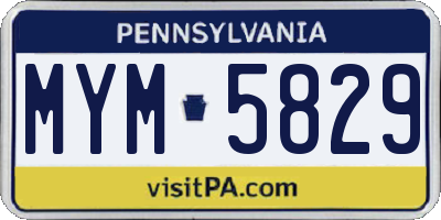 PA license plate MYM5829