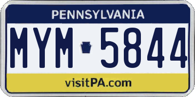 PA license plate MYM5844