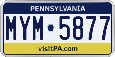 PA license plate MYM5877